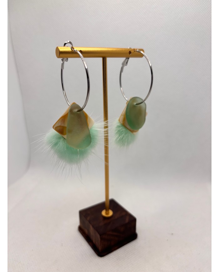 EDICIÓN LIMITADA PENDIENTES ARTESANOS DE CRISTAL MARINO