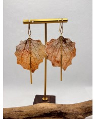 EDICIÓN LIMITADA pendientes artesanos de hoja natural esqueletizada