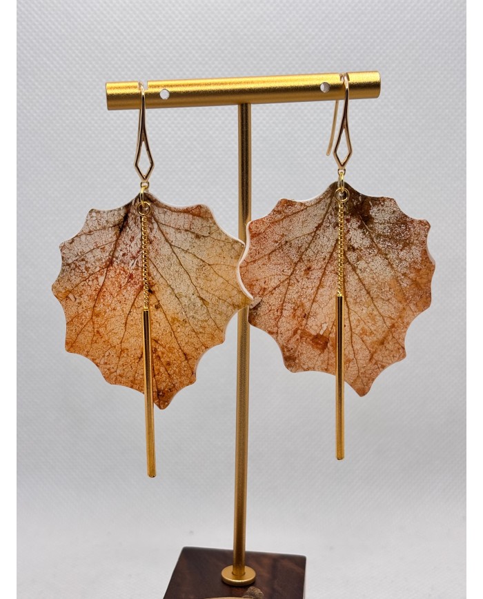 EDICIÓN LIMITADA pendientes artesanos de hoja natural esqueletizada