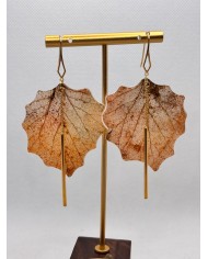 EDICIÓN LIMITADA pendientes artesanos de hoja natural esqueletizada