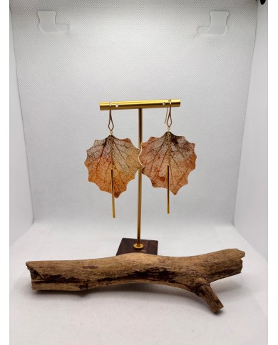 EDICIÓN LIMITADA pendientes artesanos de hoja natural esqueletizada