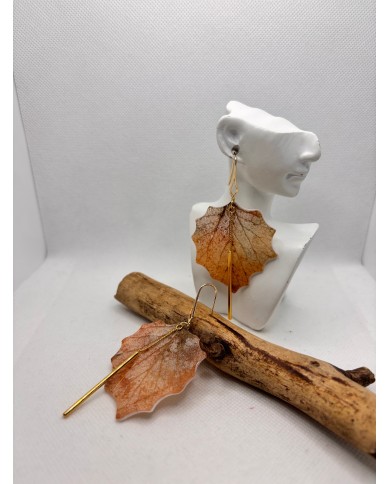 EDICIÓN LIMITADA pendientes artesanos de hoja natural esqueletizada