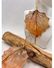 EDICIÓN LIMITADA pendientes artesanos de hoja natural esqueletizada
