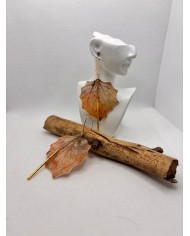 EDICIÓN LIMITADA pendientes artesanos de hoja natural esqueletizada