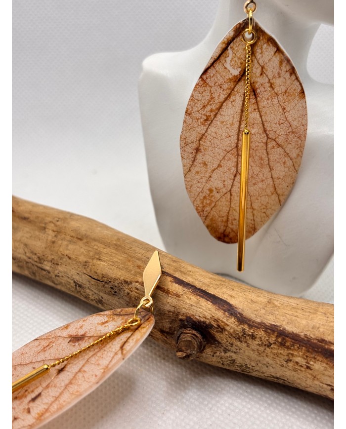 EDICIÓN LIMITADA pendientes artesanos de hoja natural