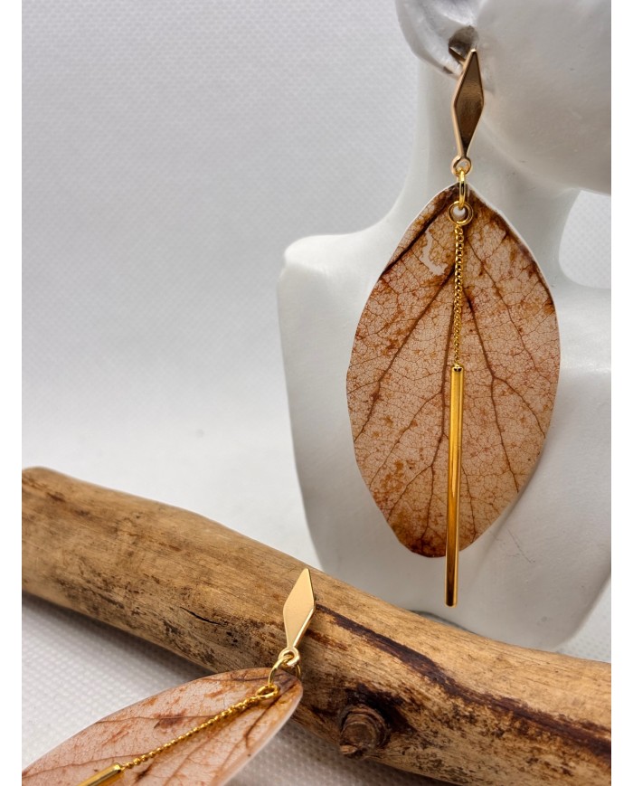 EDICIÓN LIMITADA pendientes artesanos de hoja natural