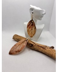 EDICIÓN LIMITADA pendientes artesanos de hoja natural esqueletizada