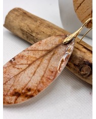 EDICIÓN LIMITADA pendientes artesanos de hoja natural esqueletizada