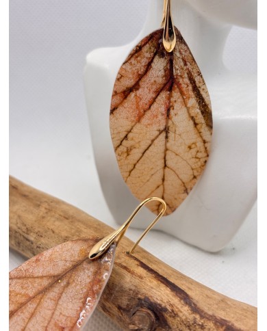 EDICIÓN LIMITADA pendientes artesanos de hoja natural esqueletizada