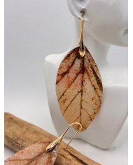 EDICIÓN LIMITADA pendientes artesanos de hoja natural esqueletizada