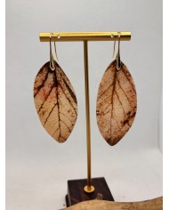 EDICIÓN LIMITADA pendientes artesanos de hoja natural esqueletizada