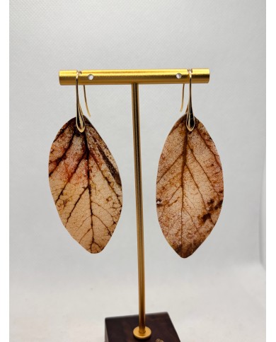 EDICIÓN LIMITADA pendientes artesanos de hoja natural esqueletizada