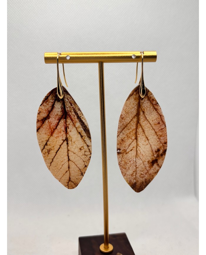 EDICIÓN LIMITADA pendientes artesanos de hoja natural esqueletizada