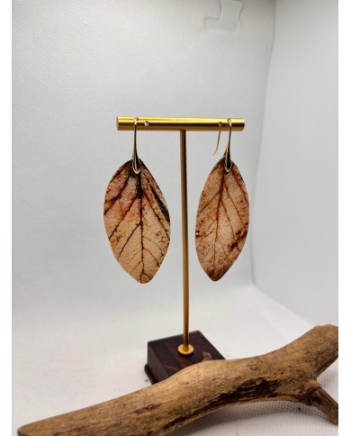 EDICIÓN LIMITADA pendientes artesanos de hoja natural esqueletizada