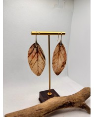 EDICIÓN LIMITADA pendientes artesanos de hoja natural esqueletizada