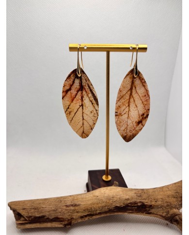 EDICIÓN LIMITADA pendientes artesanos de hoja natural esqueletizada