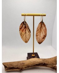 EDICIÓN LIMITADA pendientes artesanos de hoja natural esqueletizada
