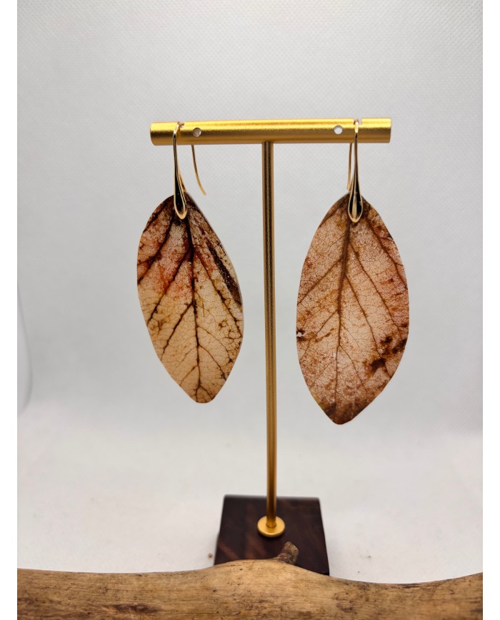 EDICIÓN LIMITADA pendientes artesanos de hoja natural esqueletizada
