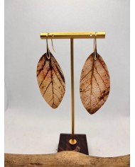 EDICIÓN LIMITADA pendientes artesanos de hoja natural esqueletizada