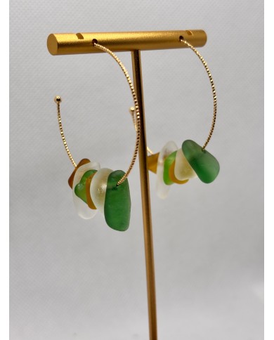 EDICIÓN LIMITADA pendientes artesanos de cristal marino