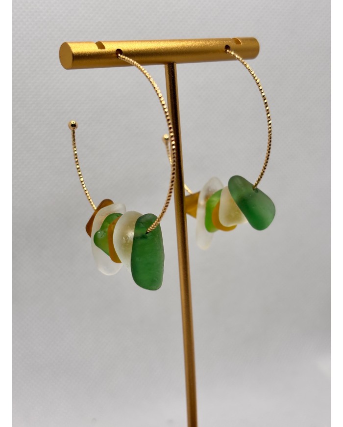 EDICIÓN LIMITADA pendientes artesanos de cristal marino