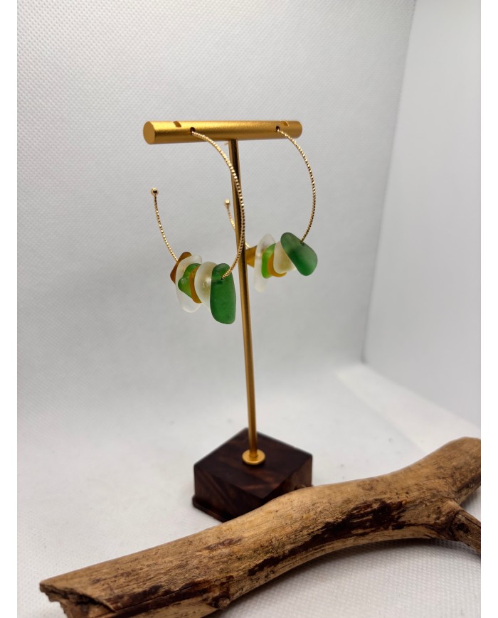 EDICIÓN LIMITADA pendientes artesanos de cristal marino