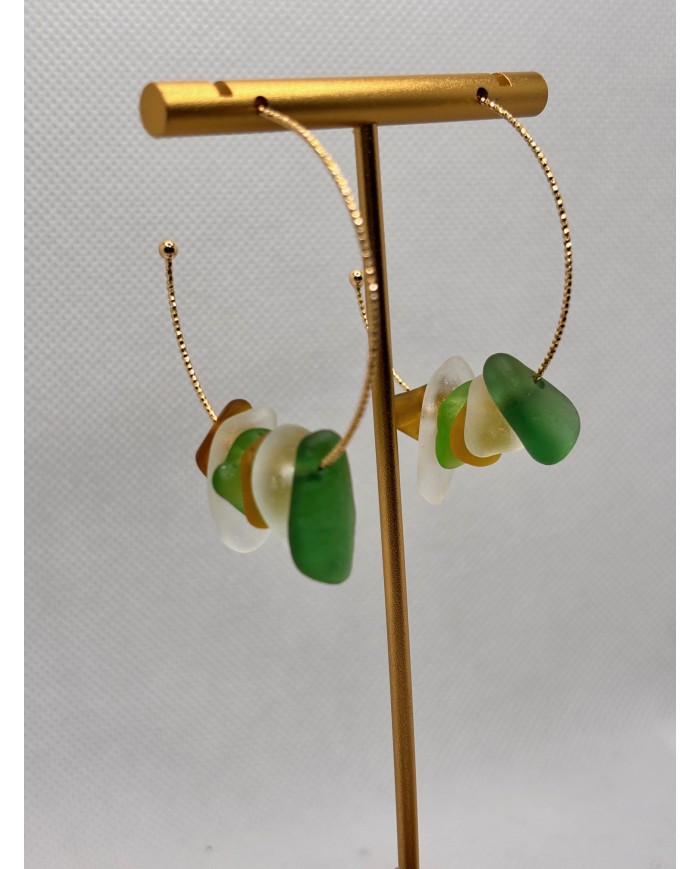 EDICIÓN LIMITADA pendientes artesanos de cristal marino