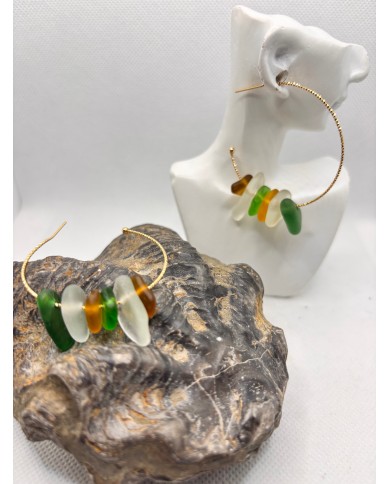 EDICIÓN LIMITADA pendientes artesanos de cristal marino