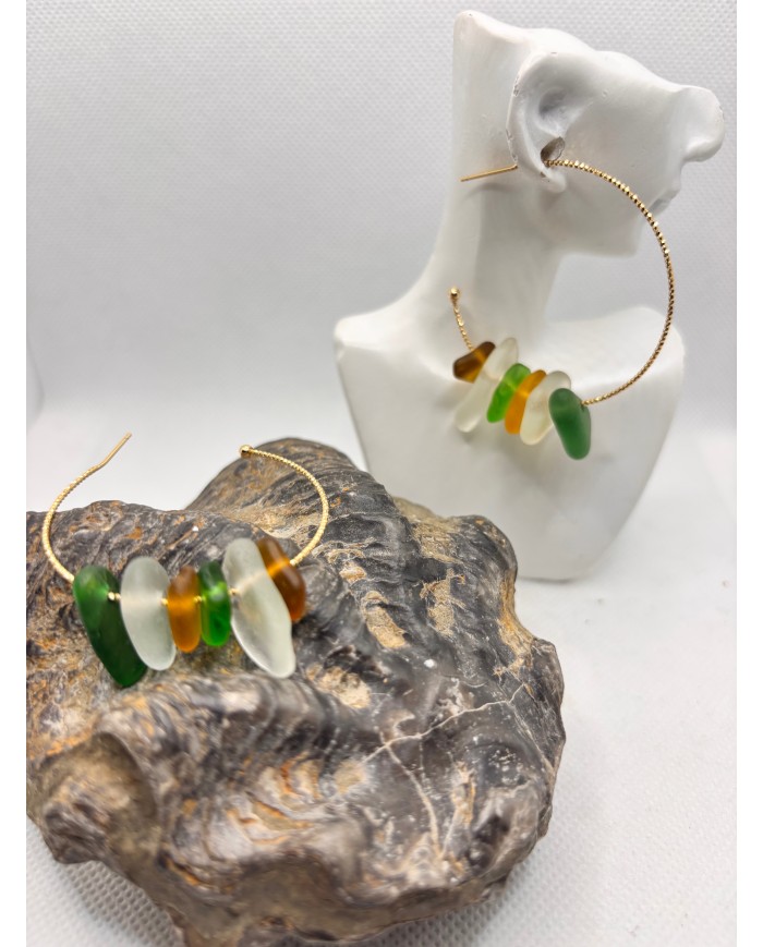 EDICIÓN LIMITADA pendientes artesanos de cristal marino