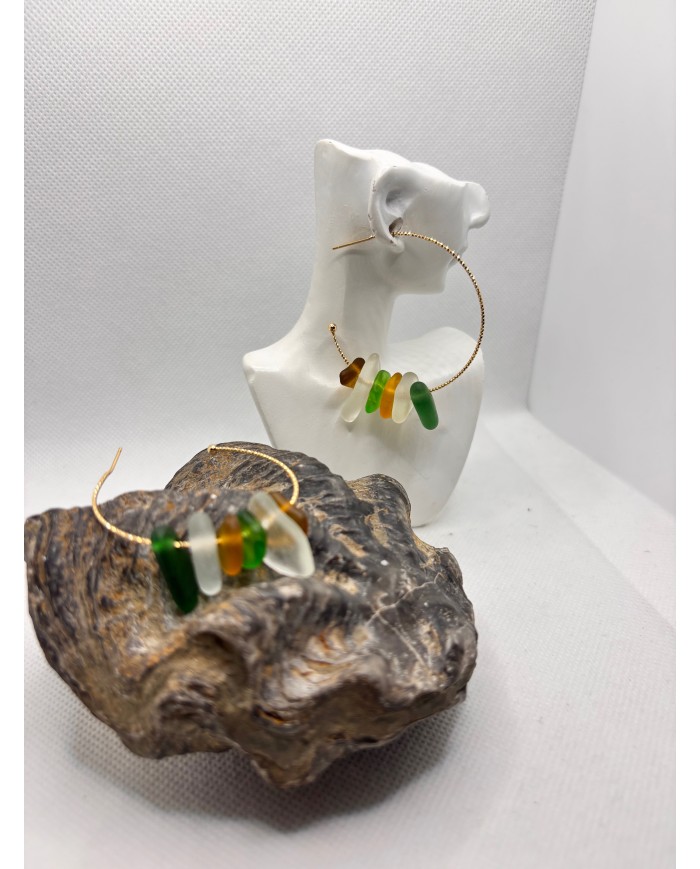 EDICIÓN LIMITADA pendientes artesanos de cristal marino