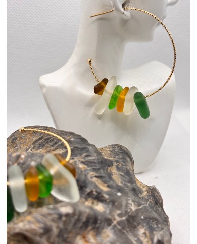 EDICIÓN LIMITADA pendientes artesanos de cristal marino