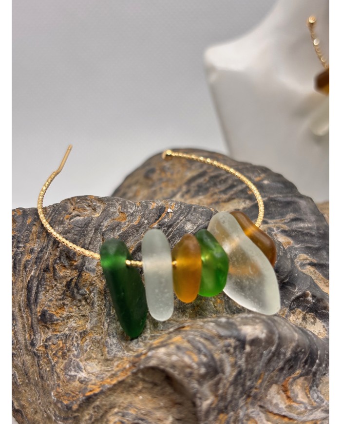 EDICIÓN LIMITADA pendientes artesanos de cristal marino