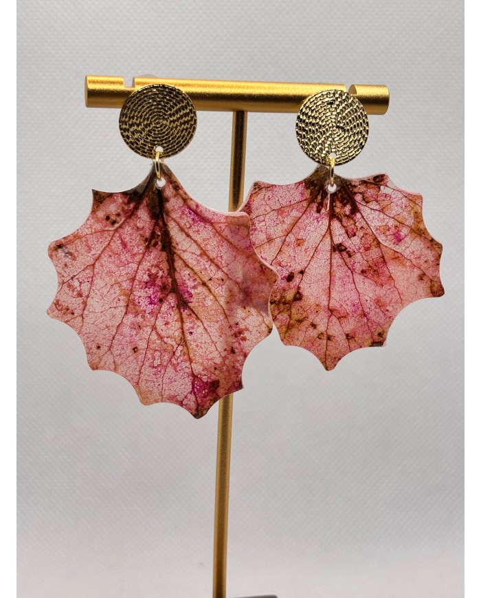 EDICIÓN LIMITADA pendientes artesanos de hoja de álamo