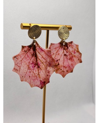 EDICIÓN LIMITADA pendientes artesanos de hoja de álamo