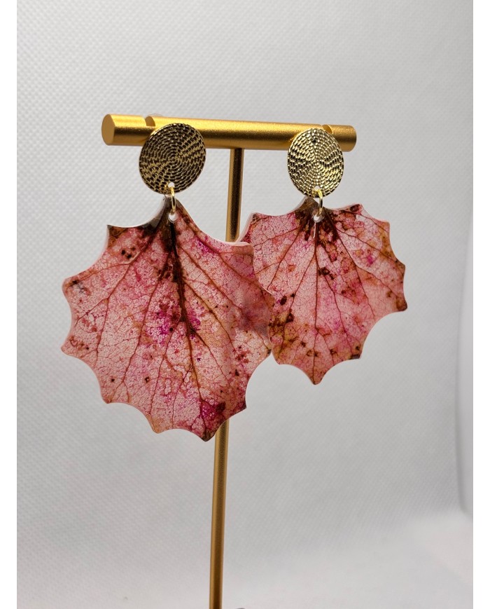 EDICIÓN LIMITADA pendientes artesanos de hoja de álamo