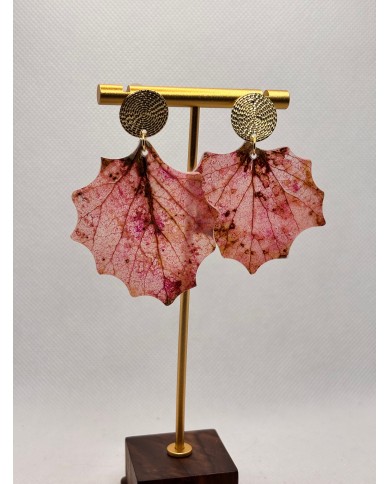 EDICIÓN LIMITADA pendientes artesanos de hoja de álamo