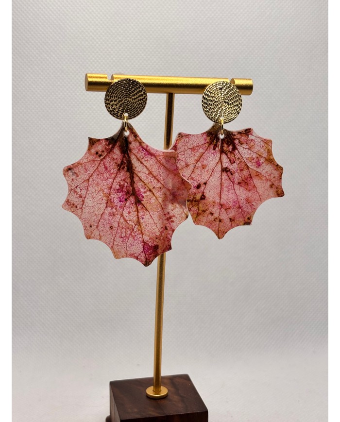 EDICIÓN LIMITADA pendientes artesanos de hoja de álamo