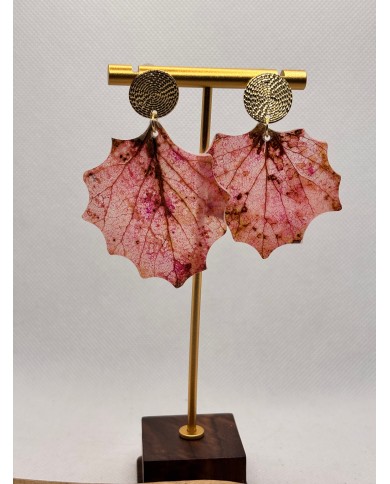 EDICIÓN LIMITADA pendientes artesanos de hoja de álamo