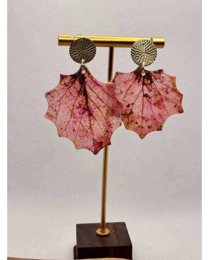 EDICIÓN LIMITADA pendientes artesanos de hoja de álamo