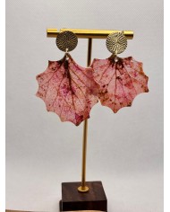 EDICIÓN LIMITADA pendientes artesanos de hoja de álamo