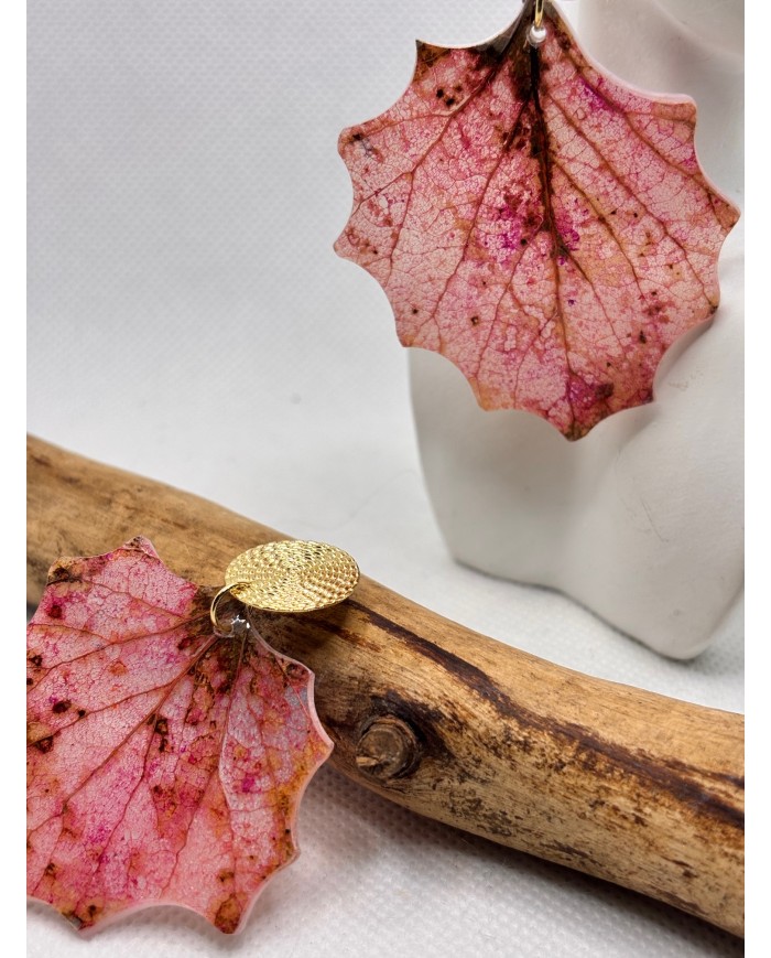 EDICIÓN LIMITADA pendientes artesanos de hoja de álamo