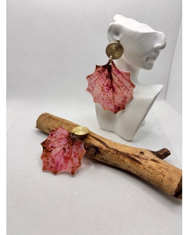 EDICIÓN LIMITADA pendientes artesanos de hoja de álamo