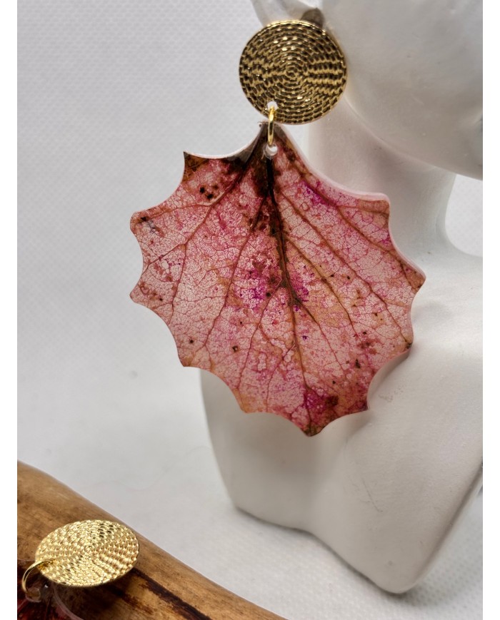 EDICIÓN LIMITADA pendientes artesanos de hoja de álamo