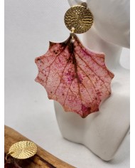 EDICIÓN LIMITADA pendientes artesanos de hoja de álamo