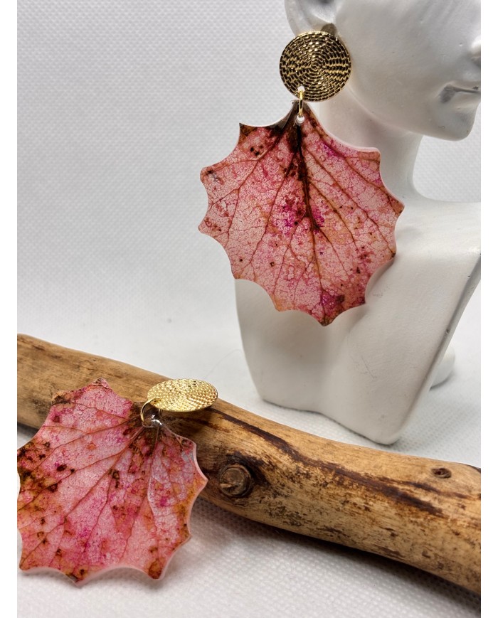 EDICIÓN LIMITADA pendientes artesanos de hoja de álamo