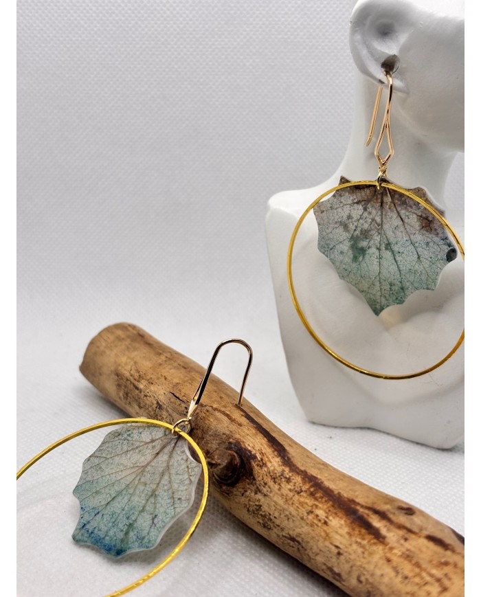 EDICIÓN LIMITADA  pendientes artesanos de hoja natural