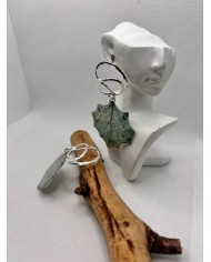 EDICIÓN PLATA pendientes artesanos de hoja natural