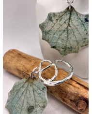 EDICIÓN PLATA pendientes artesanos de hoja natural