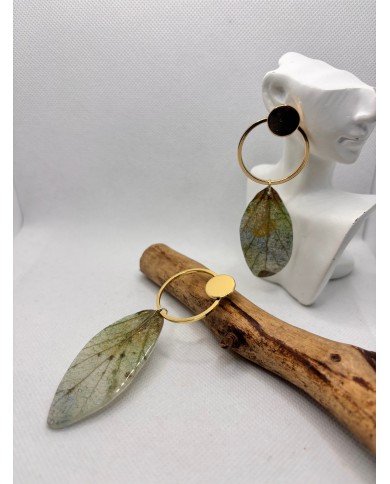 EDICIÓN LIMITADA pendientes artesanos de hoja natural