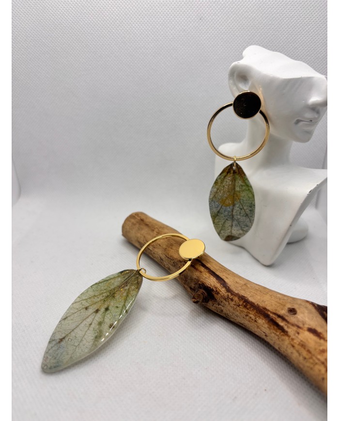 EDICIÓN LIMITADA pendientes artesanos de hoja natural